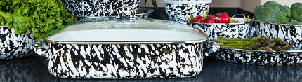 Black Swirl - Golden Rabbit Enamelware