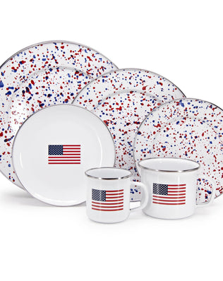 AM11S4 - Set of 4 Americana Sandwich Plates - Golden Rabbit Enamelware