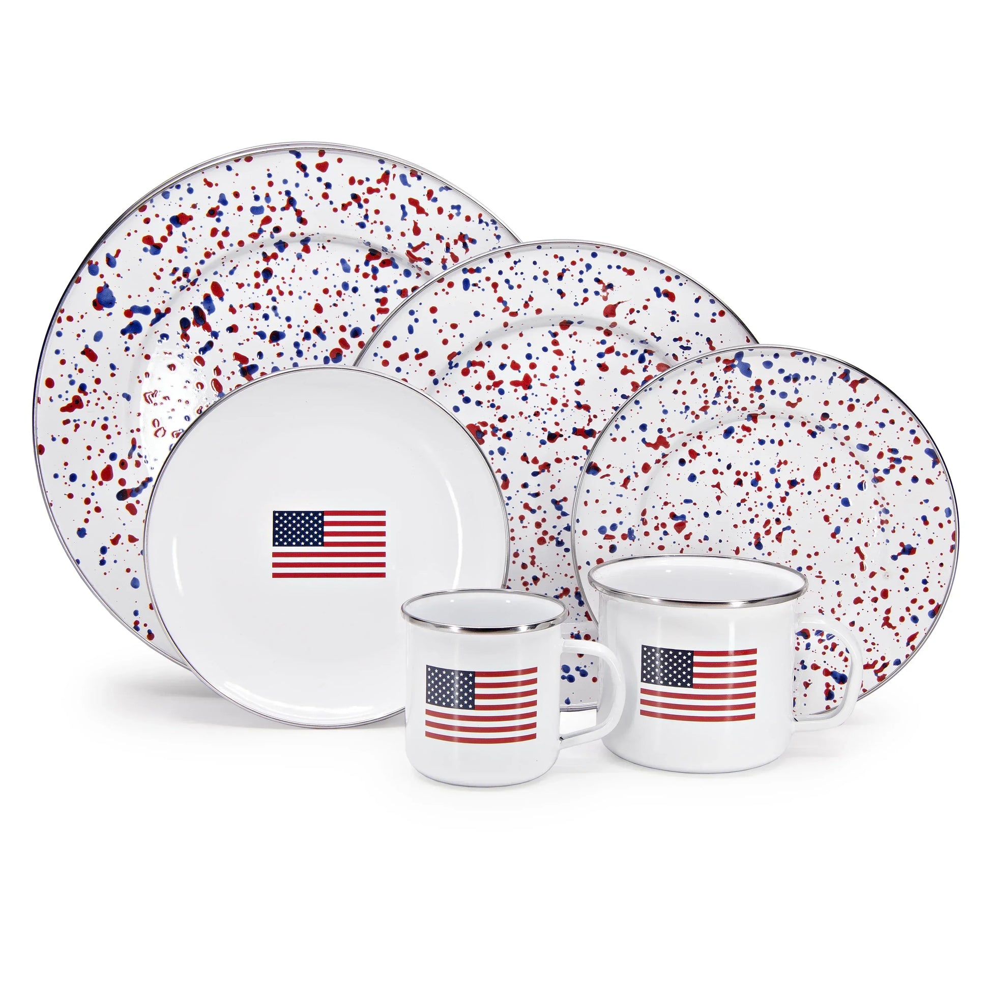 AM11S4 - Set of 4 Americana Sandwich Plates - Golden Rabbit Enamelware
