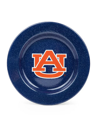 CK20NVY-AU01-4 - Auburn Enamelware Dinner Plates, Navy Speckle, Set of 4 - Golden Rabbit Enamelware