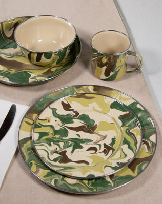 CM28S4 - Camouflage 24 oz Grande Mugs - Set of 4 - Golden Rabbit Enamelware