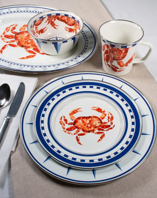 CR06 - Crab House Oval Platter - Golden Rabbit Enamelware