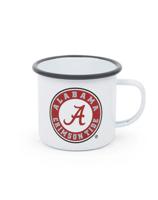 CV112GRY-UA01 - U of Alabama Enamelware 16oz Mug, Grey Rim - Golden Rabbit Enamelware