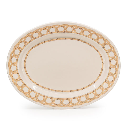 Domino x CCH Wicker Small 14 inch Oval Tray