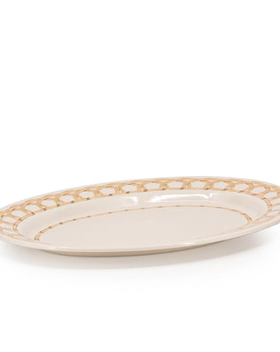 Domino x CCH Wicker Small 14 inch Oval Tray
