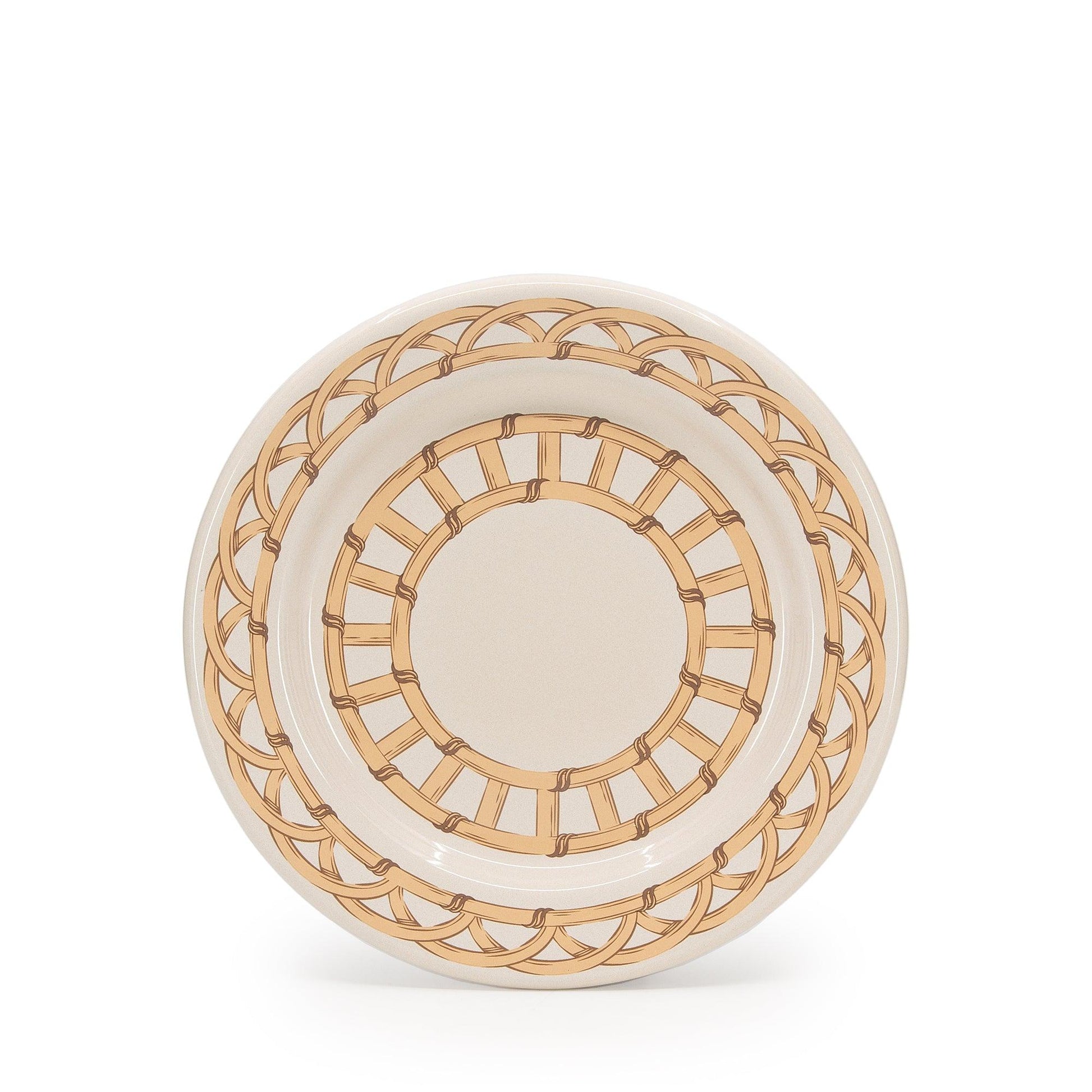 Domino x CCH Wicker Flat Salad Plates, Set of 4