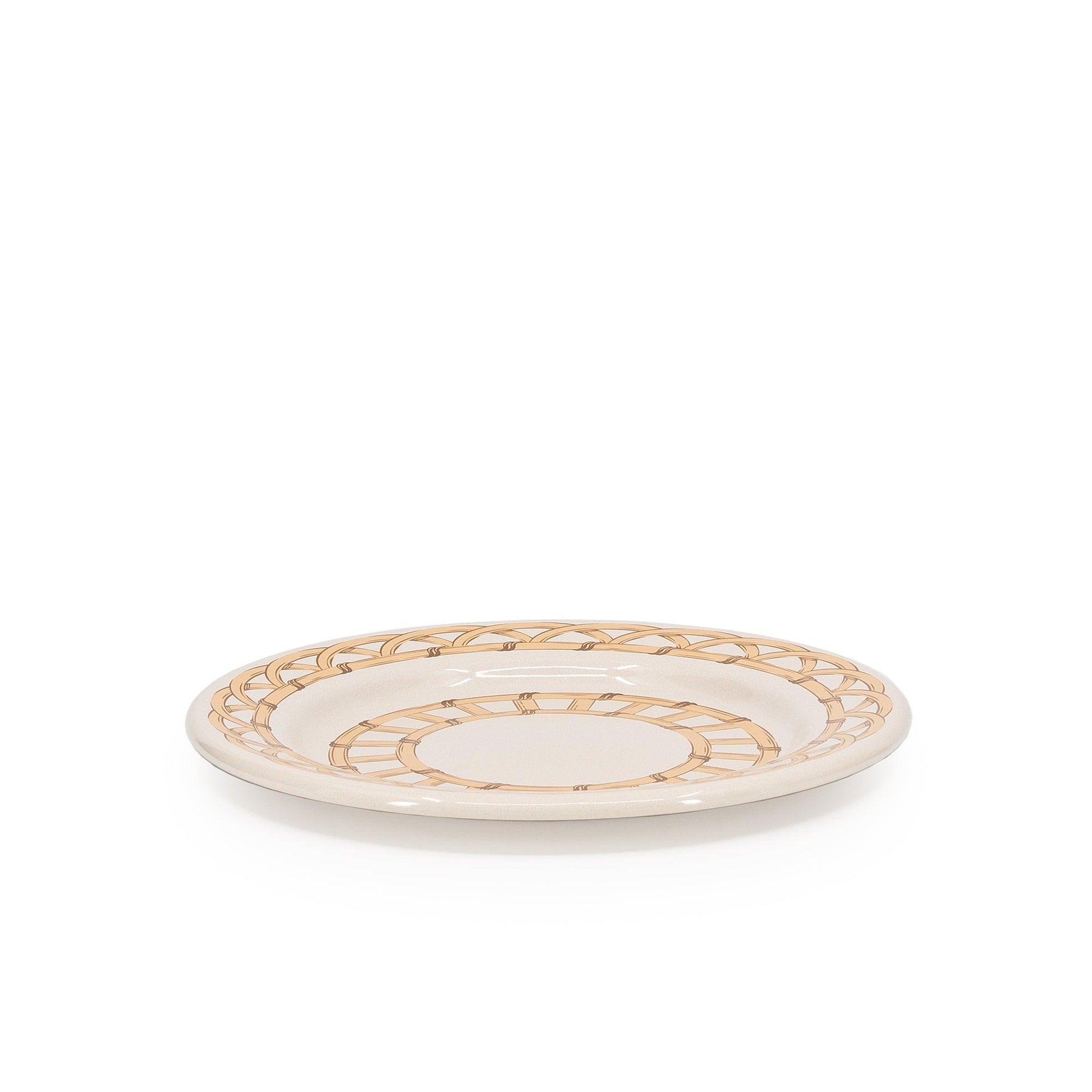 Domino x CCH Wicker Flat Salad Plates, Set of 4