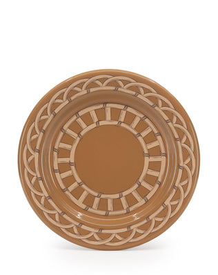 Domino x CCH Wicker Flat Salad Plates, Set of 4