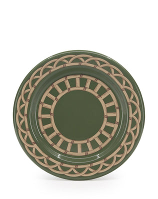 Domino x CCH Wicker Flat Salad Plates, Set of 4
