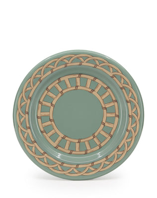 Domino x CCH Wicker Flat Salad Plates, Set of 4