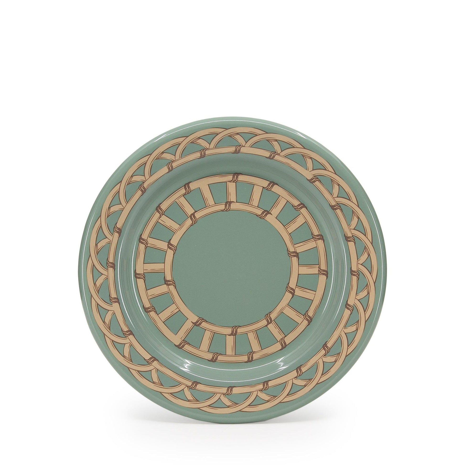Domino x CCH Wicker Flat Salad Plates, Set of 4