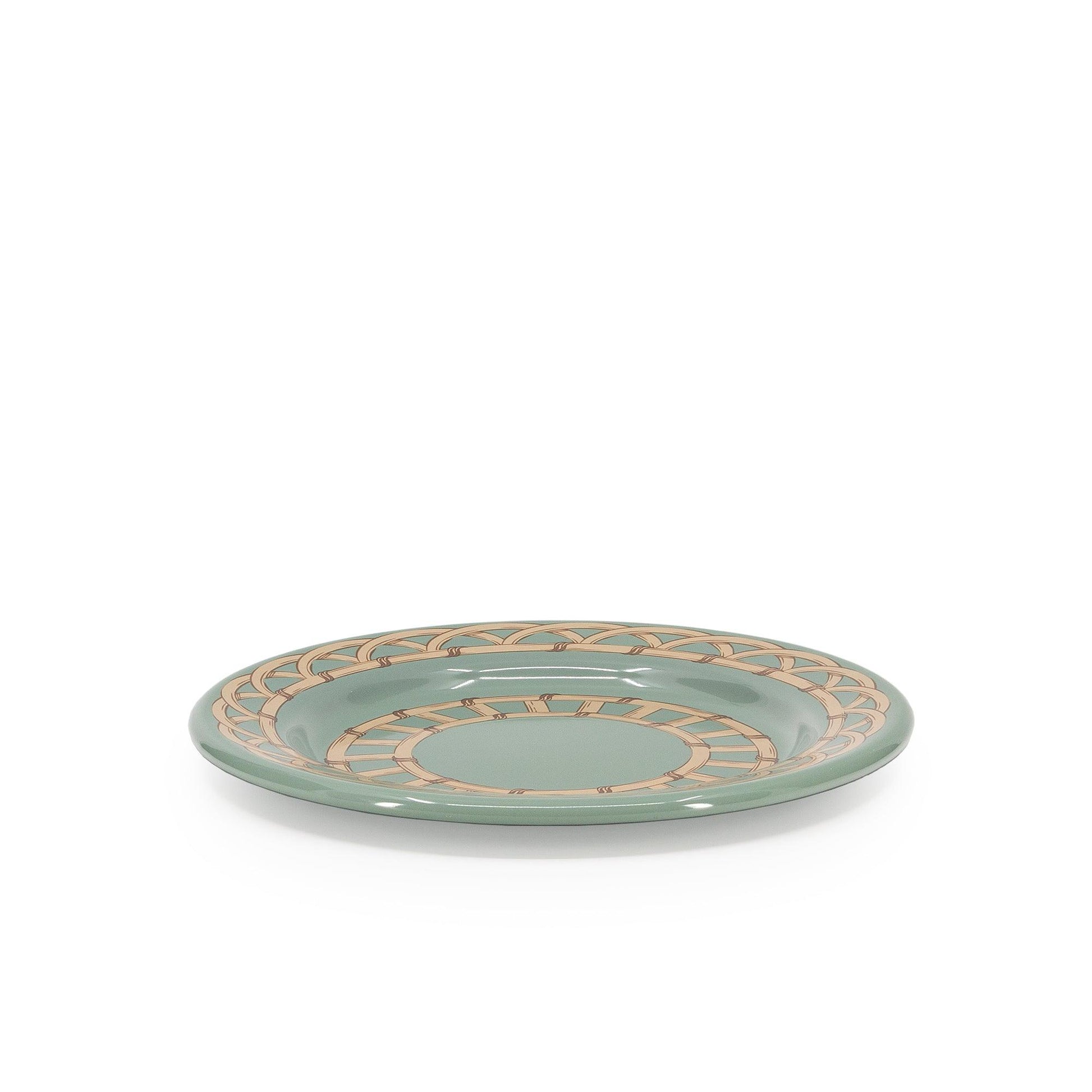 Domino x CCH Wicker Flat Salad Plates, Set of 4