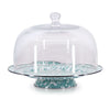 Sea Glass Swirl Cake Plate with Cover