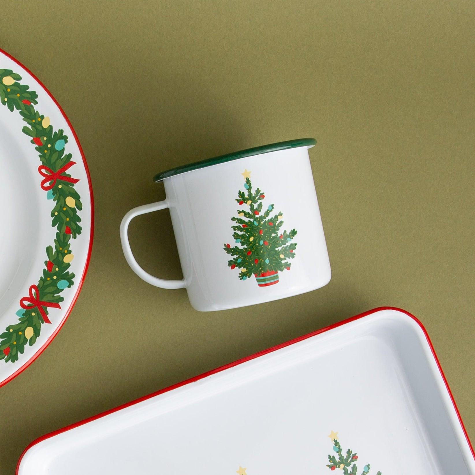 Helmsie x CCH 16 oz Large Mugs, Set of 4, Christmas Tree