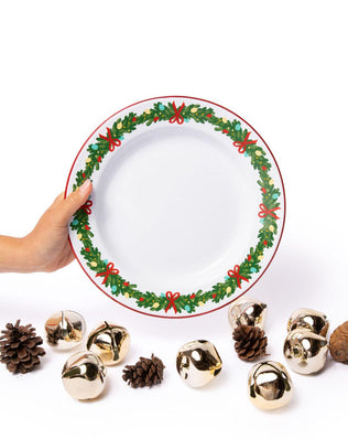 Helmsie x CCH Dinner Plates, Set of 4, Christmas Garland