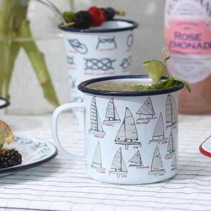 Fishs Eddy x CCH 16 oz Large Mug, Sailboats