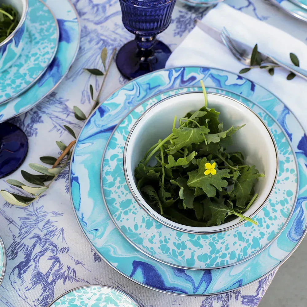 LG61S4 - Lagoon Salad Bowls - Set of 4 - Golden Rabbit Enamelware