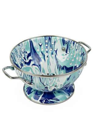 LGCOLS - Lagoon Set of Colanders - Golden Rabbit Enamelware