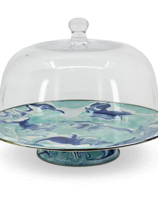 LG76 - Lagoon Cake Plate - Golden Rabbit Enamelware