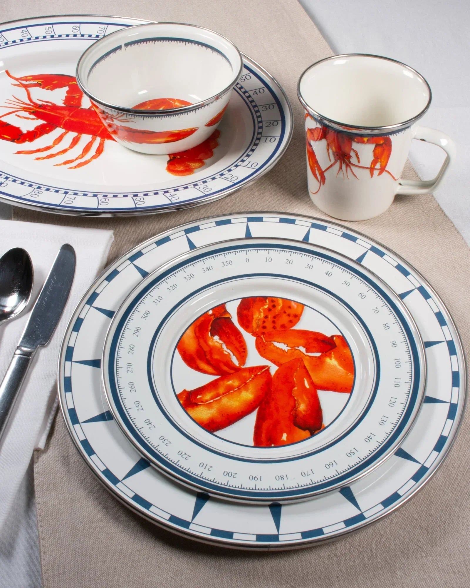 LS21 - Lobster Medium Tray - Golden Rabbit Enamelware