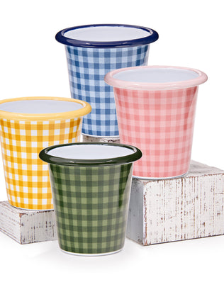 Max Humphrey x CCH Plaid 10 oz Short Tumblers, Set of 4