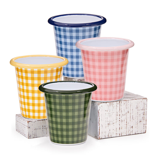 Max Humphrey x CCH Plaid 10 oz Short Tumblers, Set of 4
