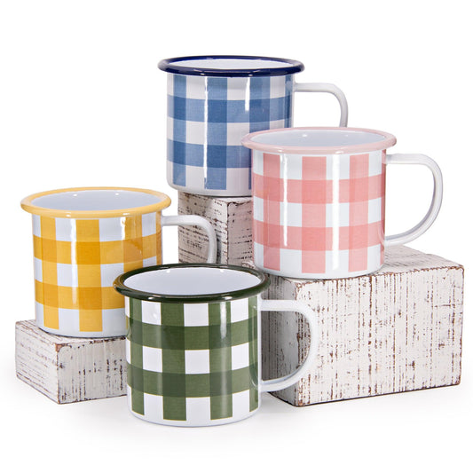 Max Humphrey x CCH Gingham 12 oz Mugs, Set of 4