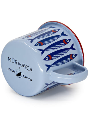 Mur by Ayca x CCH Anchovies 16 oz Large Mug, Red Rim