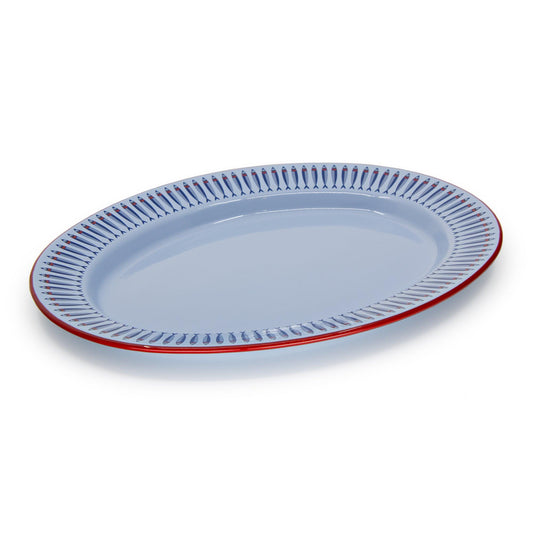 Mur by Ayca x CCH Anchovies Small 14 inch Oval Tray, Red Rim