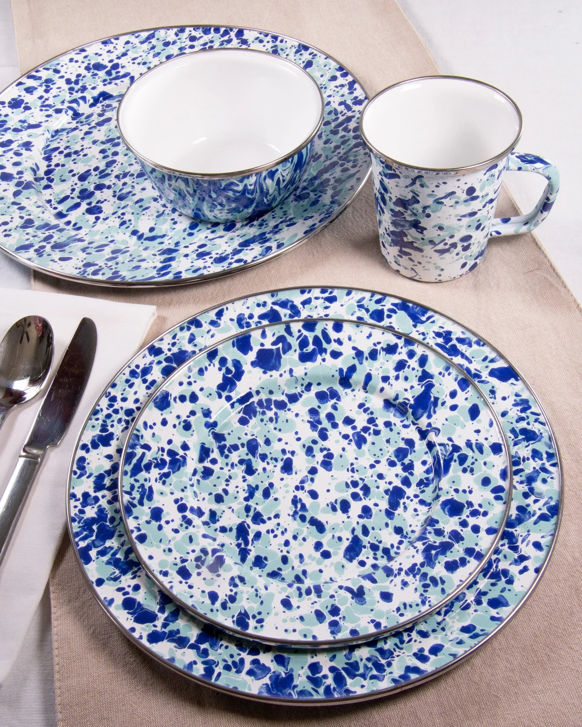 OC30 - Ocean Swirl Nesting Bowls - Golden Rabbit Enamelware