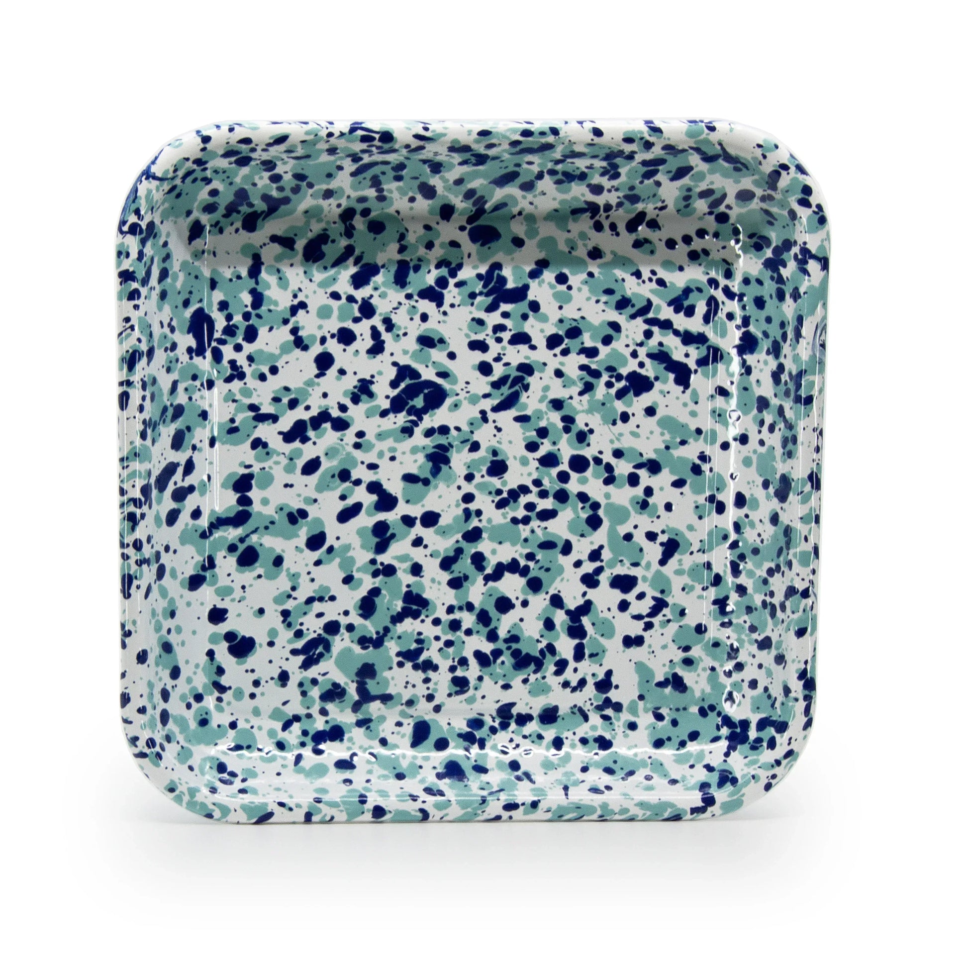 OC09S2 - Ocean Swirl Square Trays - Set of 2 - Golden Rabbit Enamelware