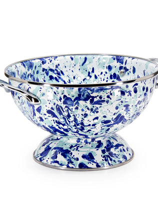 OCCOLS - Ocean Swirl Set Of Colanders - Golden Rabbit Enamelware