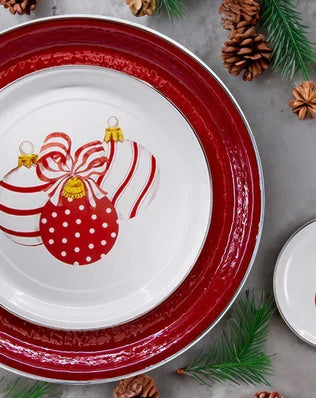 OM62S4 - Ornament Appetizer Plates-Set of 4 - Golden Rabbit Enamelware