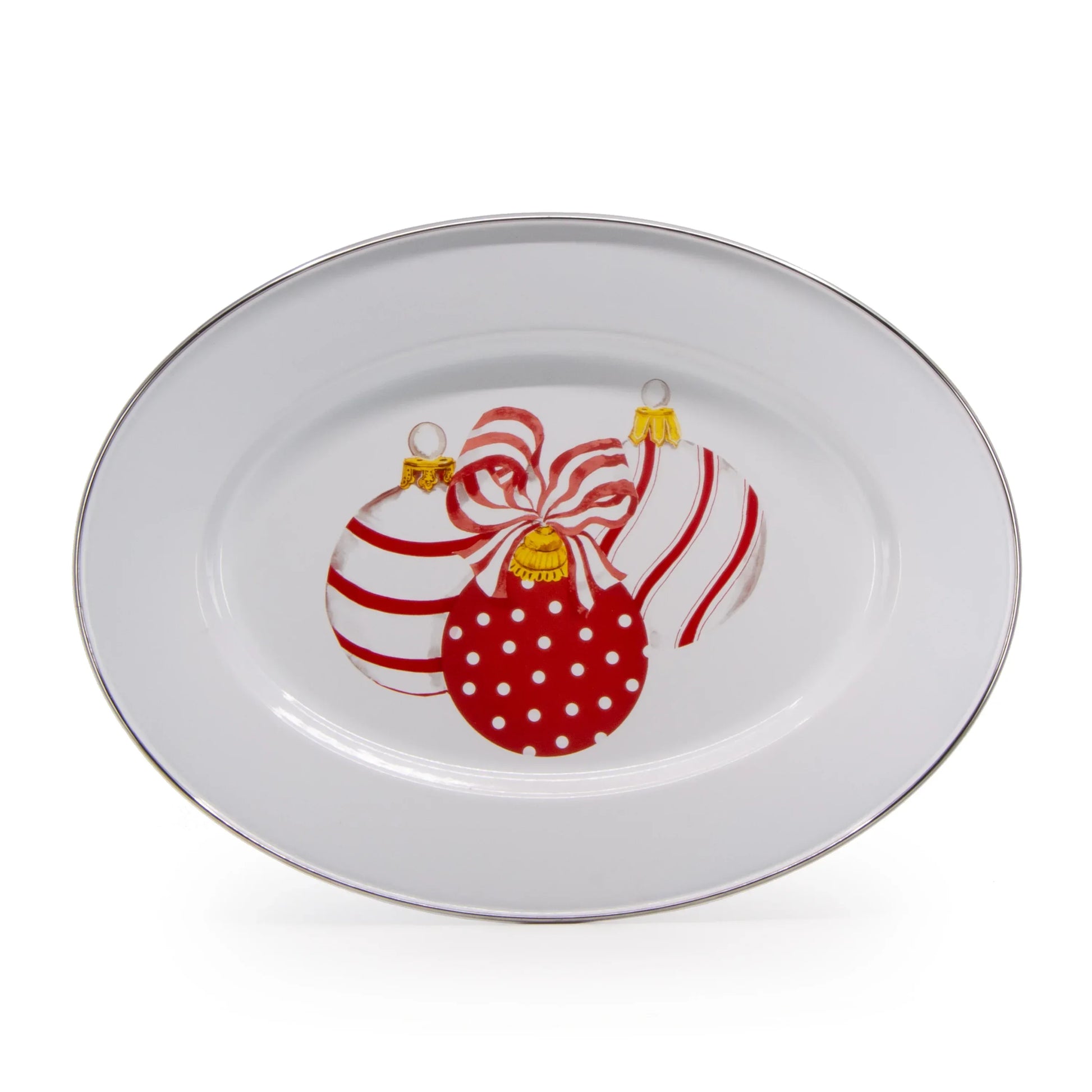 OM06 - Ornament Oval Platter - Golden Rabbit Enamelware