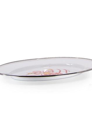OM06 - Ornament Oval Platter - Golden Rabbit Enamelware