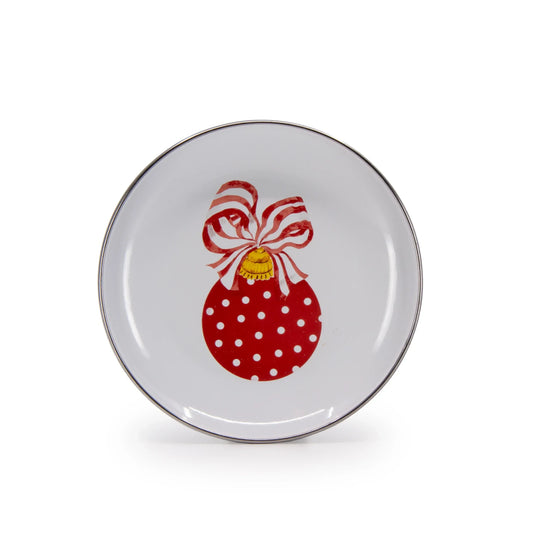 OM62S4 - Ornament Appetizer Plates-Set of 4 - Golden Rabbit Enamelware