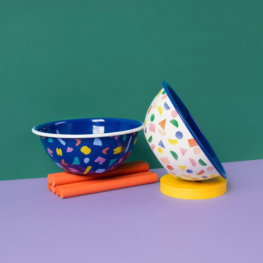 Poketo x CCH Chips Small Serving Bowl, Blue Rim