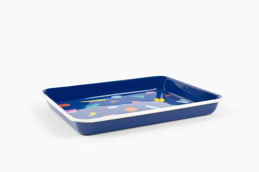 Poketo x CCH Elements Small Rectangular Tray, Beige Rim