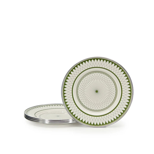 {{ variant.sku }} - Olive Sevilla Sandwich Plates - Set of 4 - Golden Rabbit Enamelware
