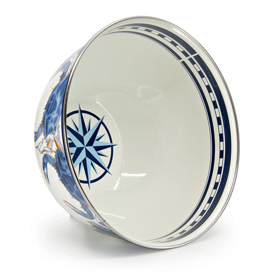 SE89 - Blue Crab Large Salad Bowl - Golden Rabbit Enamelware