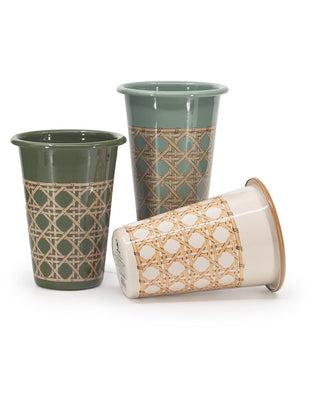 Domino x CCH Wicker 14 oz Tumblers, Set of 4