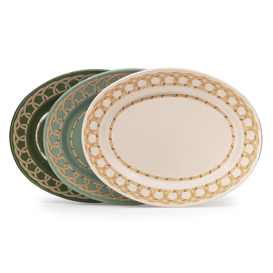 Domino x CCH Wicker Small 14 inch Oval Tray