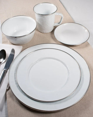 WW06 - Solid Oval Platter, White - Golden Rabbit Enamelware