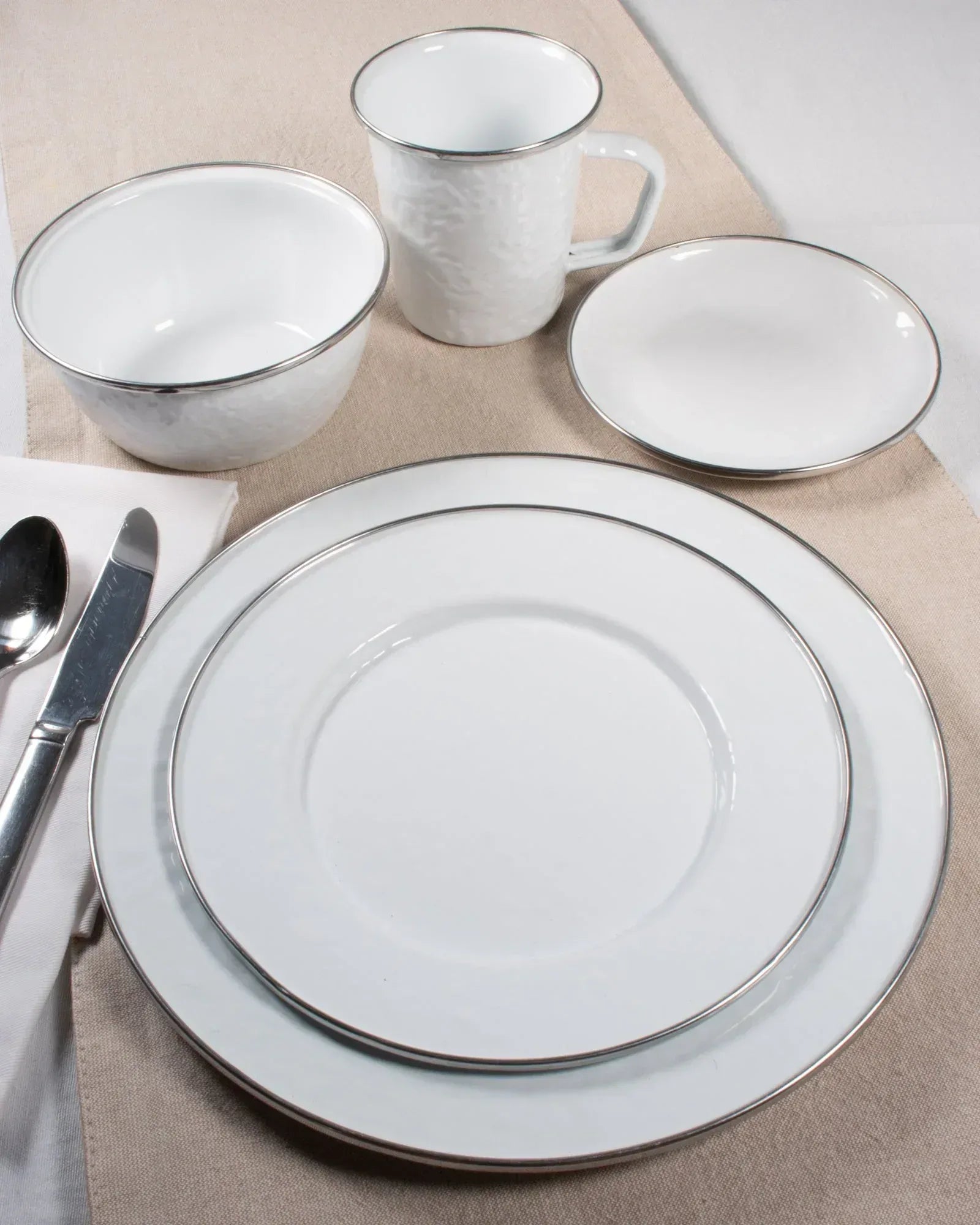 WW59S6 - White Solid Tasting Dishes - Set of 6 - Golden Rabbit Enamelware