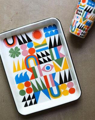 Lisa Congdon x CCH Small Rectangle Tray, Bright Side