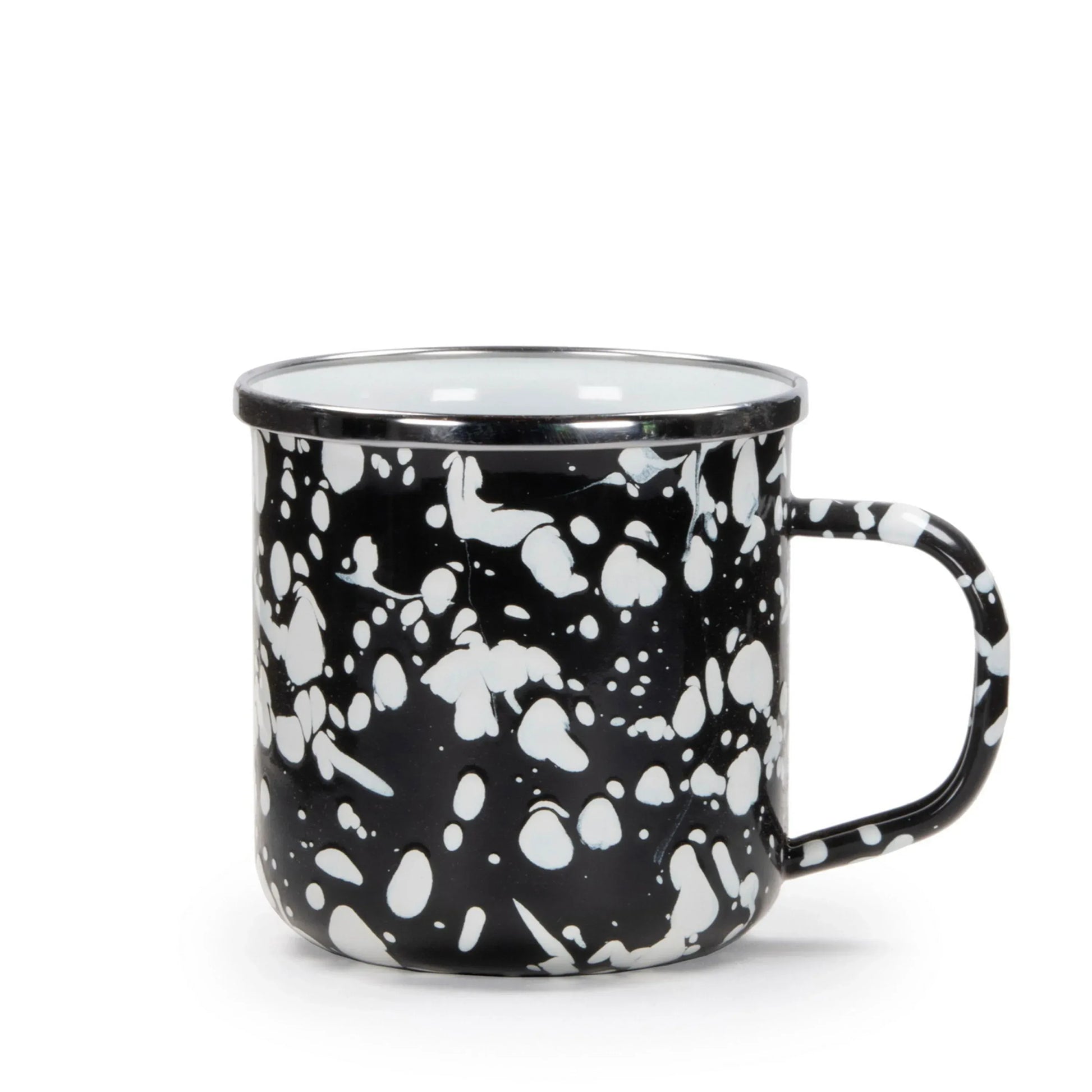 BL05S4 - Black Swirl 12 oz Mugs - Set of 4 - Golden Rabbit Enamelware