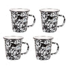 Black Swirl 16 oz Latte Mugs - Set of 4