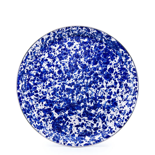 CB21 - Cobalt Swirl Medium Tray - Golden Rabbit Enamelware