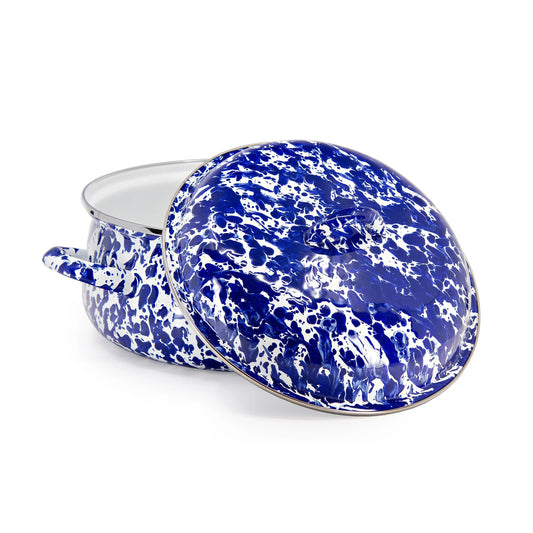 CB31 - Cobalt Swirl Dutch Oven - Golden Rabbit Enamelware