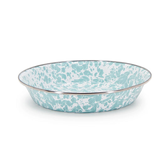 GL17 - Sea Glass Swirl Pie Plate - Golden Rabbit Enamelware
